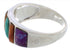 Authentic Southwestern Silver Multicolor Ring Size 8-3/4 AX36844